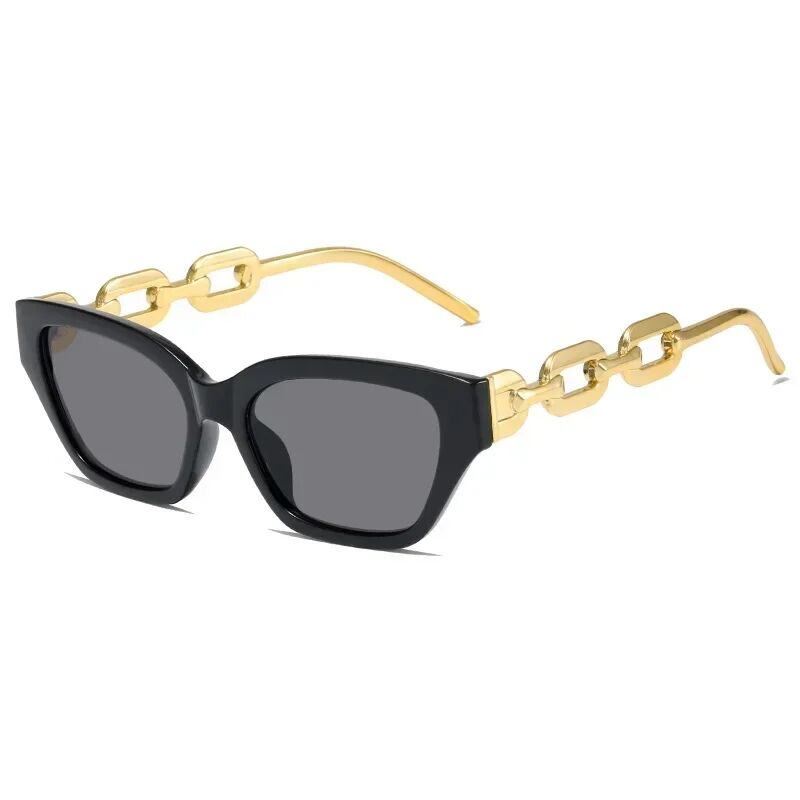Fashion Small Cat Eye Sunglasses Women Trending Product 2024 Luxury Brand Cateye Chain Leg Sun Glasses Ladies Black Shades UV400 - Image 5