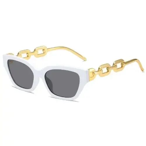 Fashion Small Cat Eye Sunglasses Women Trending Product 2024 Luxury Brand Cateye Chain Leg Sun Glasses Ladies Black Shades UV400 - Image 7