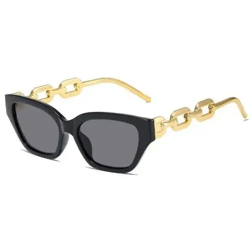 Fashion Small Cat Eye Sunglasses Women Trending Product 2024 Luxury Brand Cateye Chain Leg Sun Glasses Ladies Black Shades UV400 - Image 8