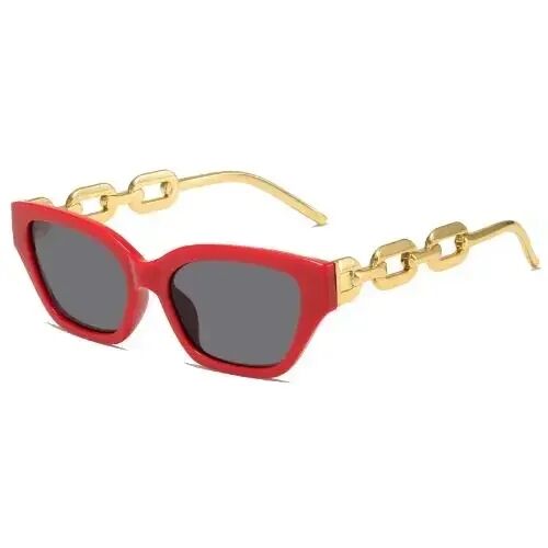 Fashion Small Cat Eye Sunglasses Women Trending Product 2024 Luxury Brand Cateye Chain Leg Sun Glasses Ladies Black Shades UV400 - Image 9