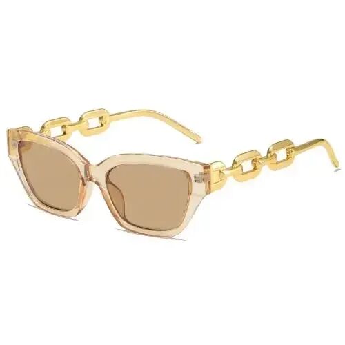 Fashion Small Cat Eye Sunglasses Women Trending Product 2024 Luxury Brand Cateye Chain Leg Sun Glasses Ladies Black Shades UV400 - Image 12